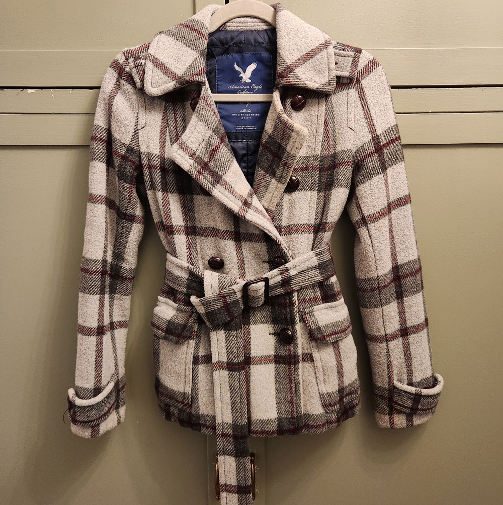 American Eagle Plaid Coat